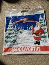 Vintage Woolworths Christmas Plastic Carrier Bag