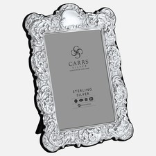 Carrs Antique Reproduction Sterling Silver Photo Frame with Velvet Back 6" x 4"