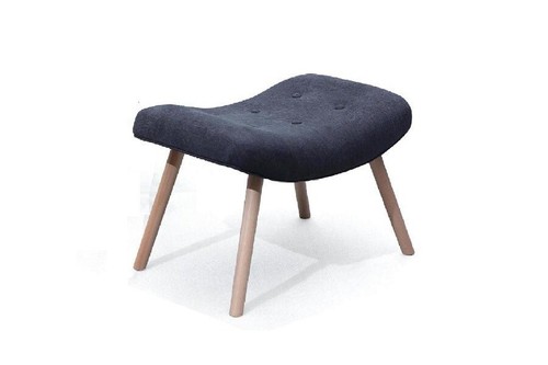 Grey chenille scandi footstool - grey,