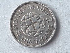 SILVER 3 THREE PENCE 1940