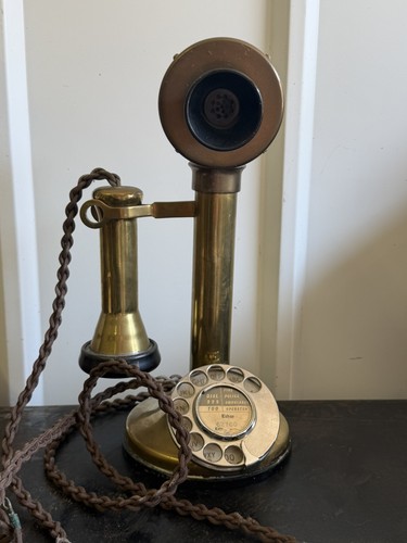Vintage stc brass candlestick - brass,