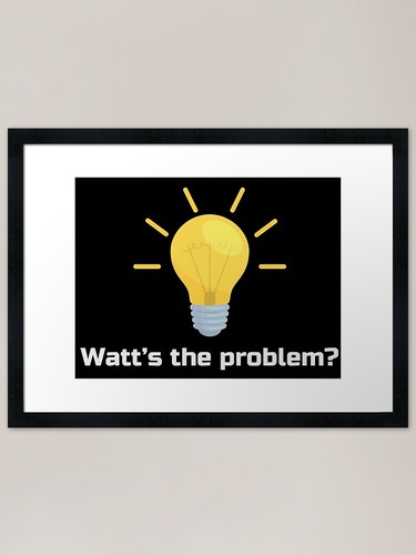 Electricity pun framed art - pun,