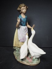 Vintage Nao / Lladro Porcelain - "Teaching The Geese" Gres Figure ~286