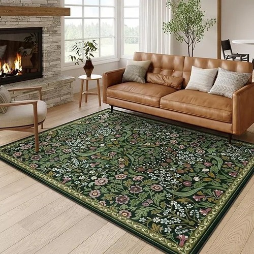 Floral carpet mat soft flannel - floral,