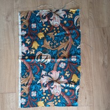 William Morris SANDERSON GOLDEN LILY FABRIC remnant blue/rust 72x42cm wide