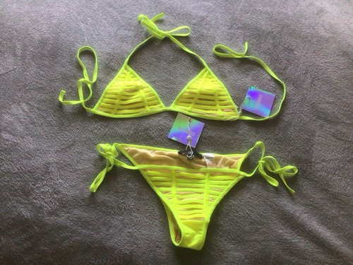 Neon yellow beige halter - neon,