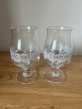 2 Thatchers Cider One Half Pint 10oz Apple Goblet Stemmed Glass Brand New 