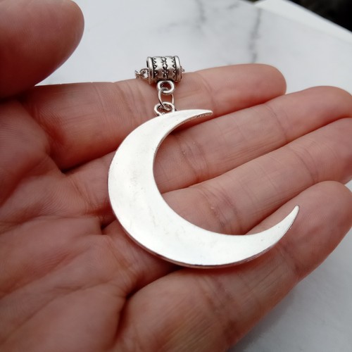 Large moon pendant necklace - large, 24