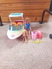 barbie boat with Barbie and Chelsea and accessories