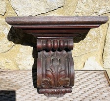 Large Antique C19th Carved Oak Acanthus Leaf Scroll Architectural Corbel