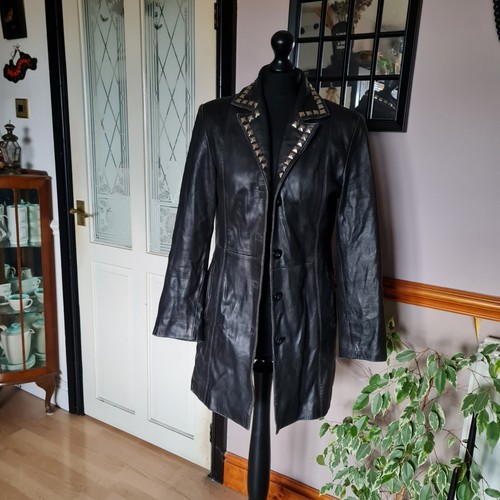 Black leather mid length - leather,