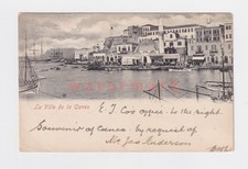 CRETE Greece CANÉE LA VILLE QUAYSIDE & HARBOUR Early U/D POSTCARD 1901 - GR325