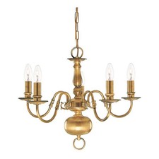 5 Lights Antique Brass Finish