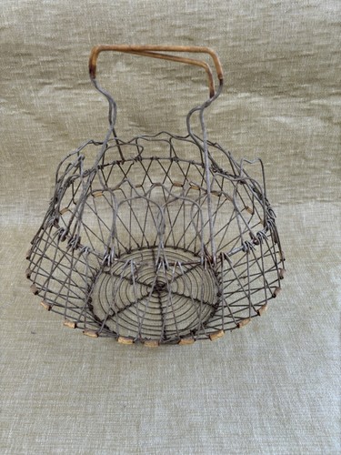 Vintage french wire egg basket - vintage,