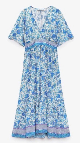 Zara floral print midi dress - print,