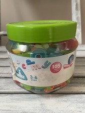 Vintage Early Learning Centre Tub Of Magnetic Multicoloured Alphabet Letters.