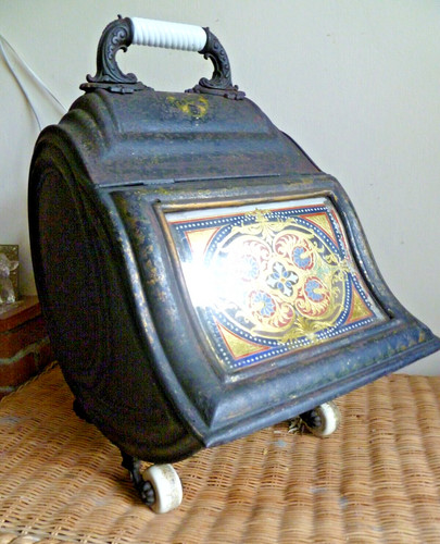 Victorian metal coal scuttle - victorian,