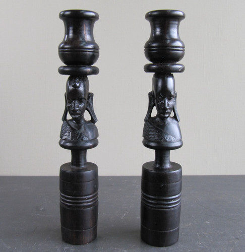 Pair african carved - african,