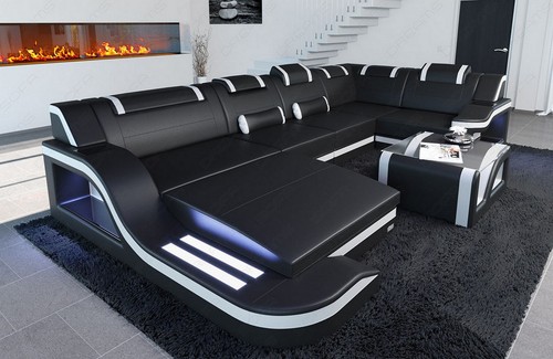 Leather sofa living - , usb