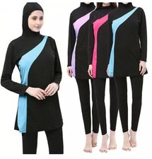Womens Islamic Muslim Beach Burkini Arab Full Cover Swimsuit Modest Swimwear-UK