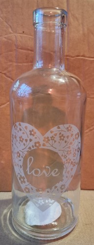 Love bottle vase clear - love,