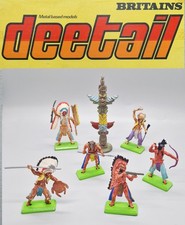 Britains Deetail Indians and Totem Pole - Complete Set of 6 - Ref 7540