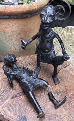 Bronze figure antique - pair, of
