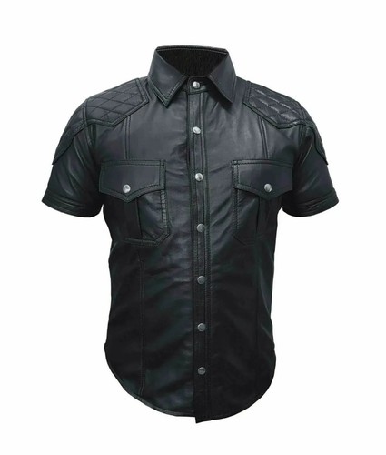 New men black quilted shirt - black,
