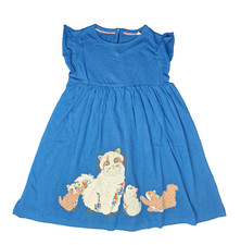 Boden Girls Dress Cat Applique