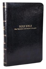KJV Holy Bible Pocket New Testament with Psalms and Proverbs Black Leatherflex