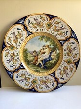 Maiolica Charger Italian Castelli Majolica Very Large Wall Plate 18th C