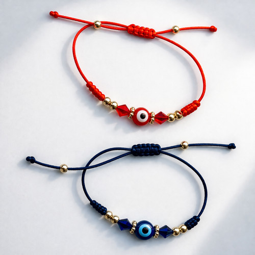 Evil eye bracelet adjustable - bracelet,