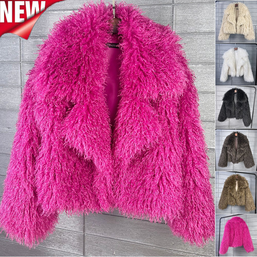Women short shaggy big lapel - women,