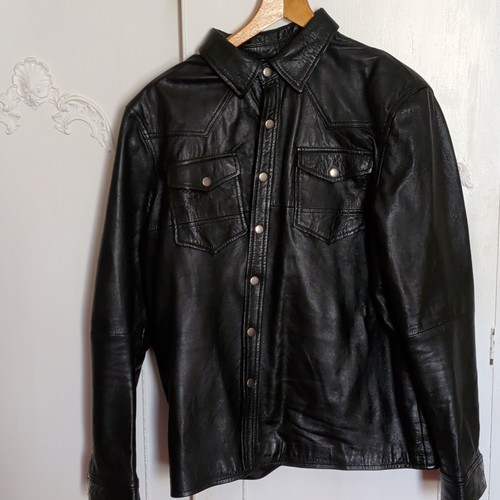 Mens black leather lined - xl,