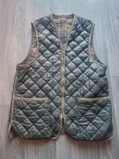 Barbour Classic Zip Quilted Gilet Dark Green Size 42  Uk Size Xl Vgc 