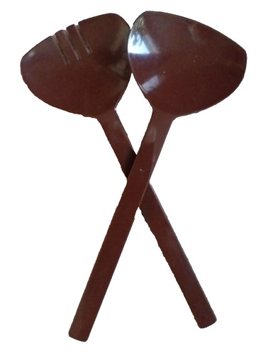 Pair brown hard plastic - hard,