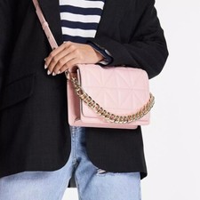 Topshop Cali quilted chain crossbody bag in pink Brand new, without box