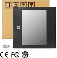 10" 4U 300mm Black Wall Cabinet Network Data Lockable Rack Mounted for IT & CCTV