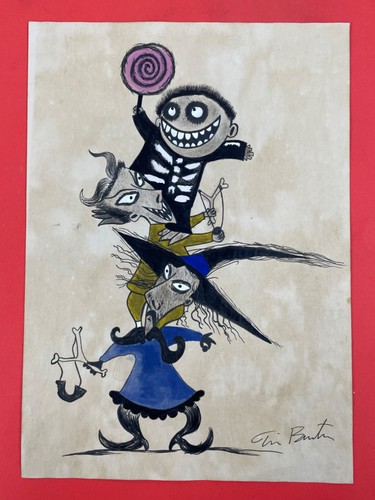 Tim burton drawing - drawing, paper