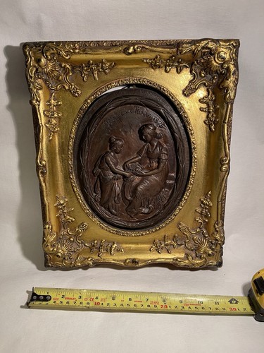 Antique french bronze relief - antique,