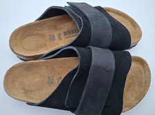 BIRKENSTOCK BLACK SUEDE AND LEATHER OITA SANDALS - UK 3.5, EUR 36 REGULAR