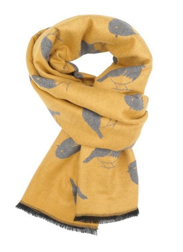 Mustard robin scarf winter - scarf,