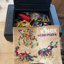 Vintage KNEX Pieces + Storage Box Includes Working Motor & Instruction Book