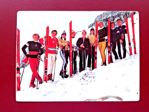 Atomic racing team postcard - team,
