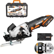 Worx Circular Saw Worxsaw 20V Cordless Compact Plunge + Battery Charger WX527.1
