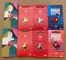 Paris 2024 Olympic pin badges 8 x Mascot pins