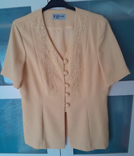TK Maxx, embroidered, short sleeve jacket, yellow, size 16
