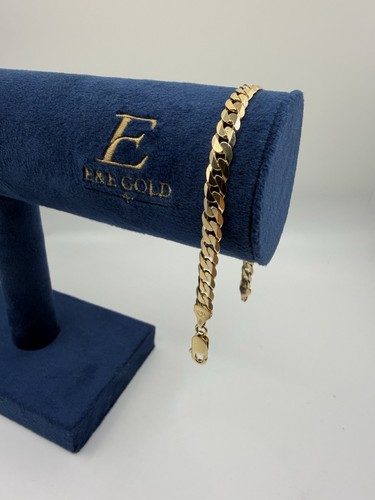 9ct gold curb bracelet - gold,