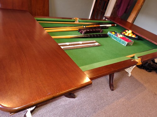 Vintage mahogany pool table - mahogany,