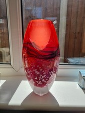 Jonathan Harris Red Horizon Studio Glass Vase